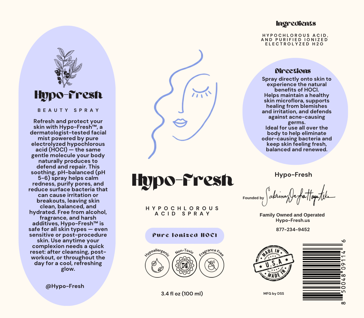 Hypo-Fresh Topical Skin Spray